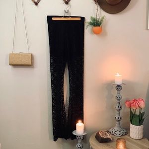 Black lace bell bottoms
